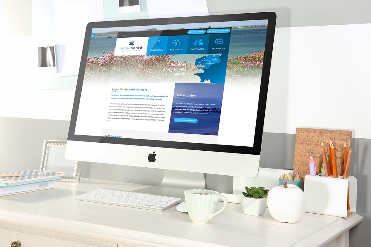 Agence de communication Brest Finistère ABERGRAPHIQUE : création de site internet secteur Santé à Guipavas