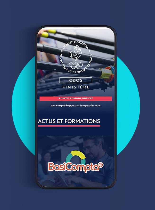 Agence web Brest Finistère ABERGRAPHIQUE : création site vitrine pour Comité sportif en responsive design