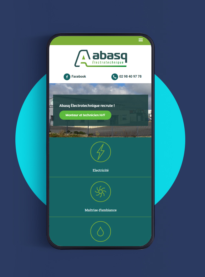 Agence web Brest Finistère ABERGRAPHIQUE : création site vitrine dans le domaine électro-agricole en responsive design