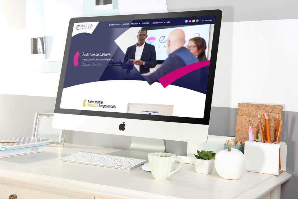 Agence de communication Brest Finistère ABERGRAPHIQUE : création de site internet pour Essor Carrière à Brest