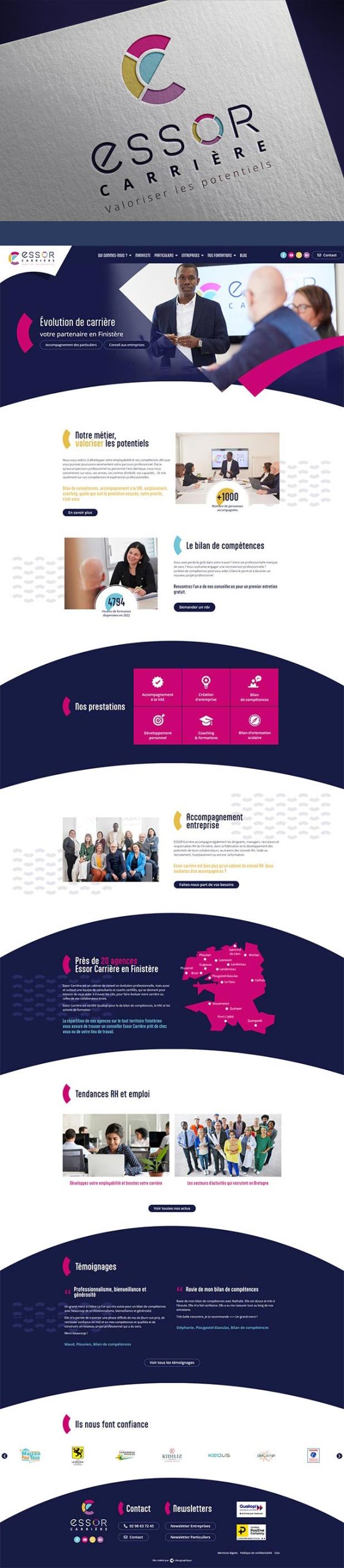 Création de site web à Brest Finistère : site vitrine pour évolution professionnelle et évolution de carrière par ABERGRAPHIQUE, agence de communication Brest