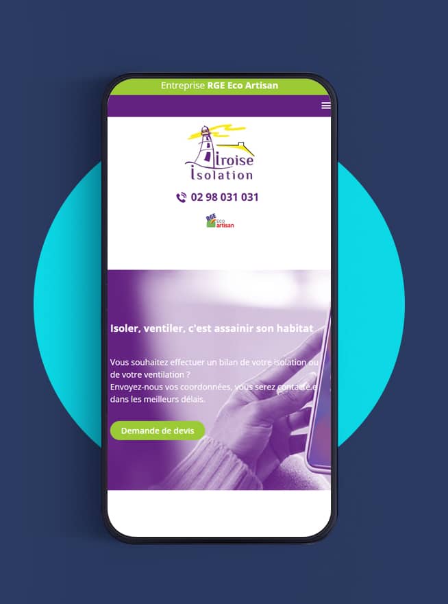 Agence web Brest Finistère ABERGRAPHIQUE : création site vitrine pour artisan Crozon en responsive design