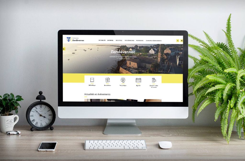 Agence web Brest Finistère ABERGRAPHIQUE : création site vitrine pour mairie Landevennec en responsive design