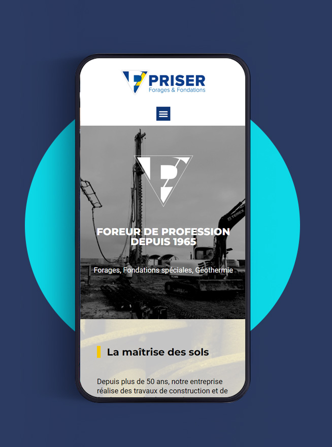 Agence web Brest Finistère ABERGRAPHIQUE : création site vitrine pour fondation et forage à Kersaint-Plabennec en responsive design