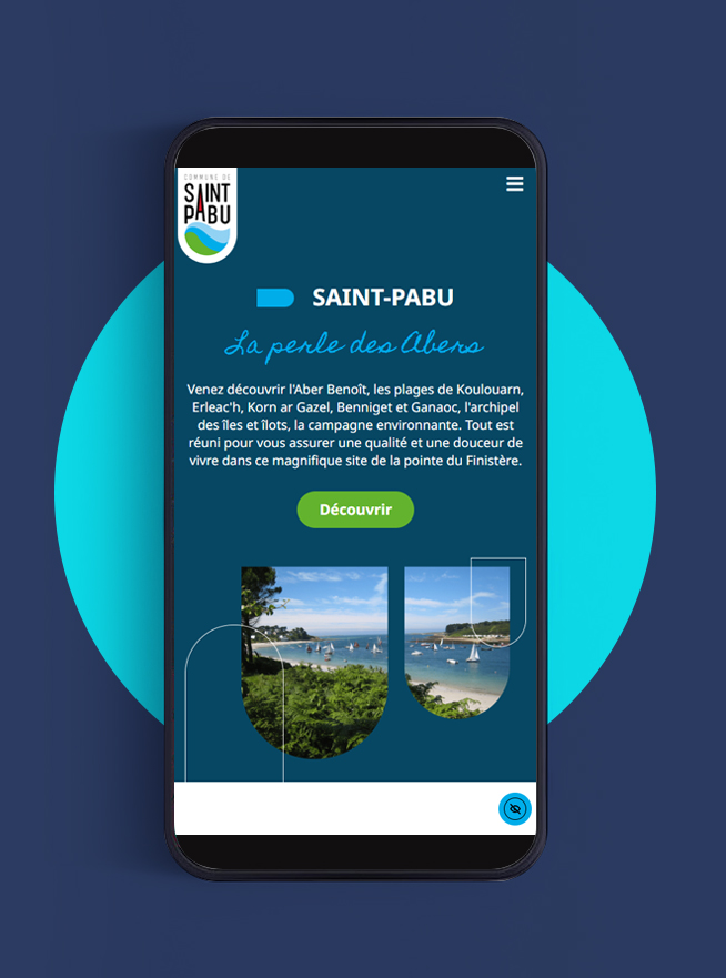 Agence web Brest Finistère ABERGRAPHIQUE : création site vitrine pour la mairie de Saint Pabu en responsive design