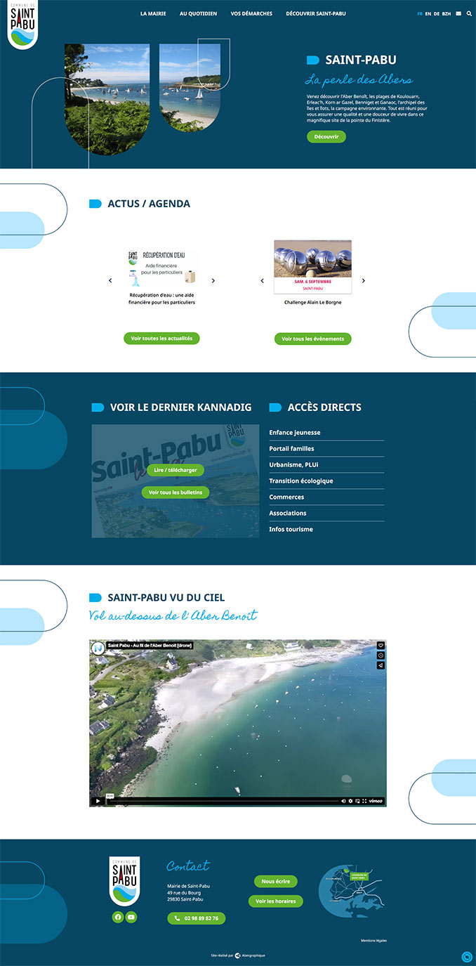 Création de site web à Saint Pabu Finistère : site vitrine pour mairie et collectivité par ABERGRAPHIQUE, agence de communication Brest